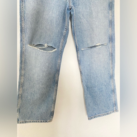 RE/DONE Distressed Low Slung Crop Rigid Jeans New Size 30 - Picture 6 of 10